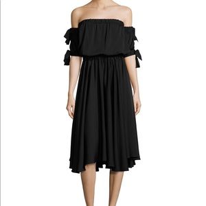 MILLY OFF SHOULDER ZOEY MIDI DRESS SIZE 2
